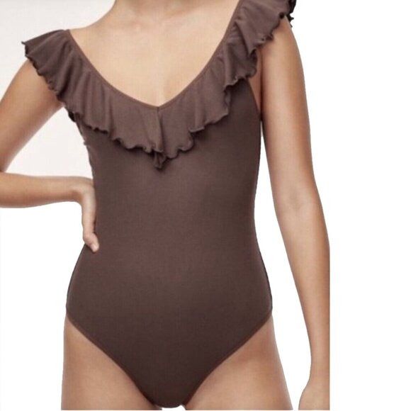 Aritzia Wilfred Danette Bodysuit Ruffle - Picture 1 of 11